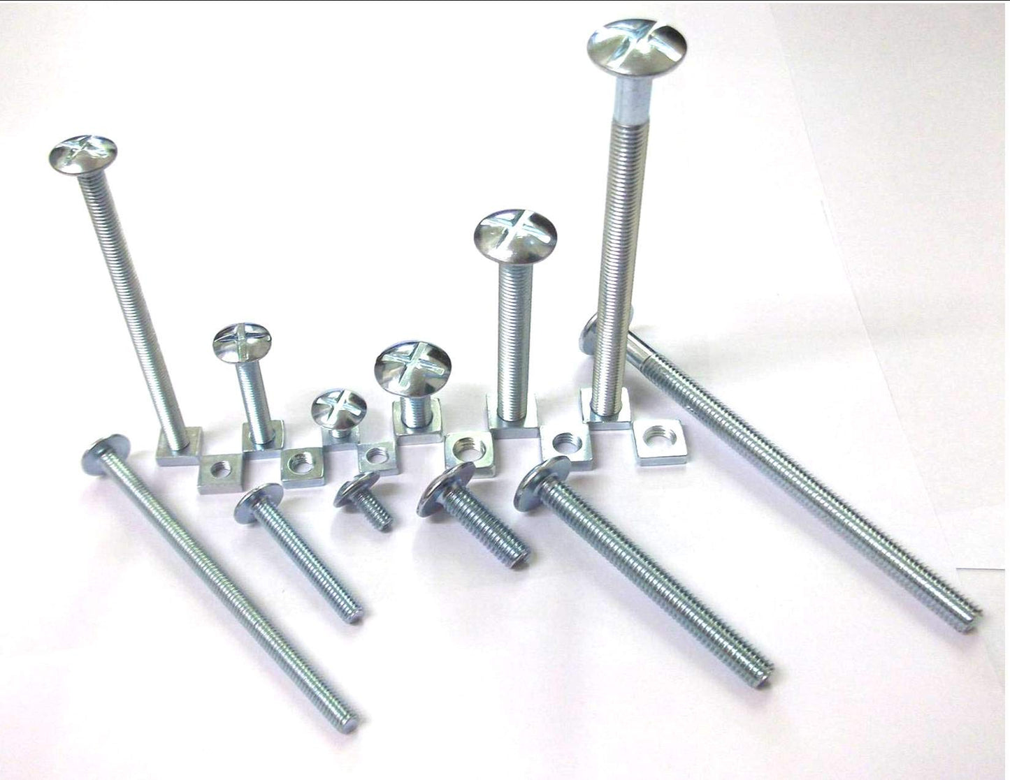20 x M6 x 4" (100mm) Roofing Bolts with Nuts. Roof Fixing Mushroom Slotted Head.