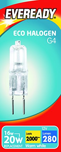 Eveready ECO Halogen 14w (20W Equivalent) G4 Capsule Light Bulb, 14 W