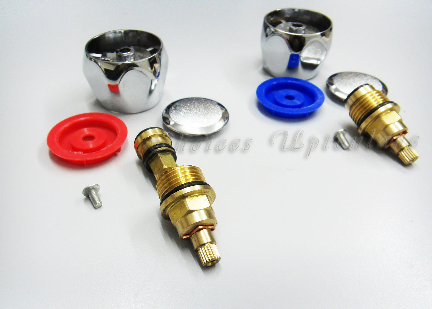 REPLACEMENT HOT & COLD TAP TOP HEAD COVERS CHROME PLATED FOR BASIN / BATH & KITCHEN SINK TAPS
