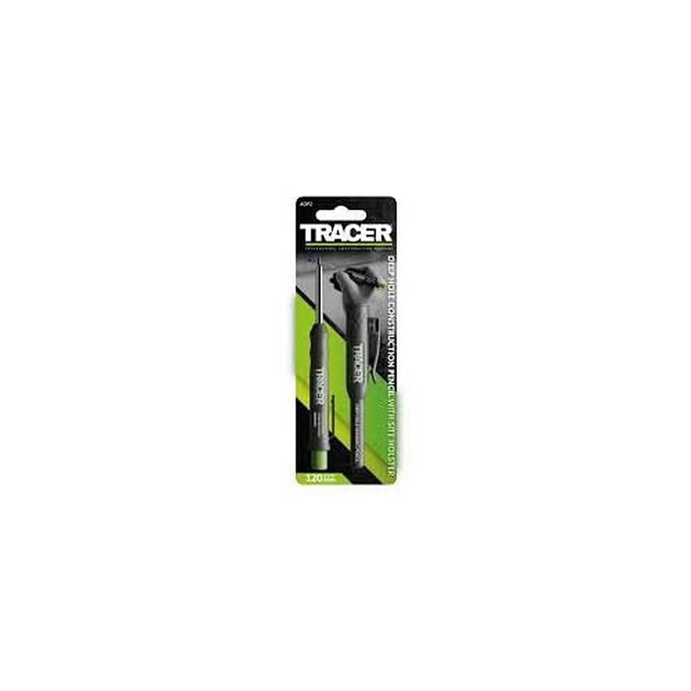 TRACER Deep Hole Construction Pencil with TRACER Site Holster (120mm, Extendable 2B Construction Pencil with Inbuilt Sharpener)
