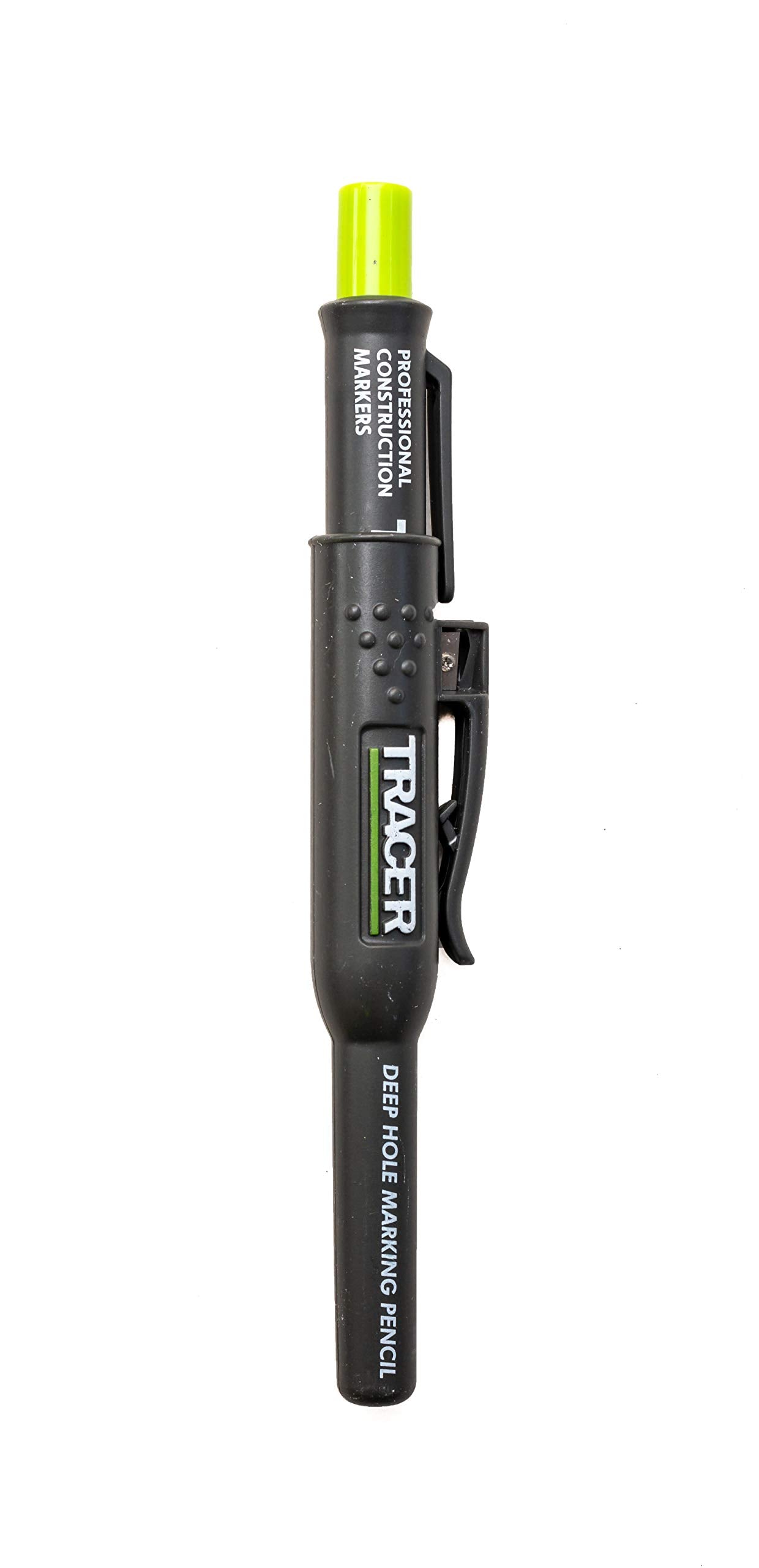 TRACER Deep Hole Construction Pencil with TRACER Site Holster (120mm, Extendable 2B Construction Pencil with Inbuilt Sharpener)