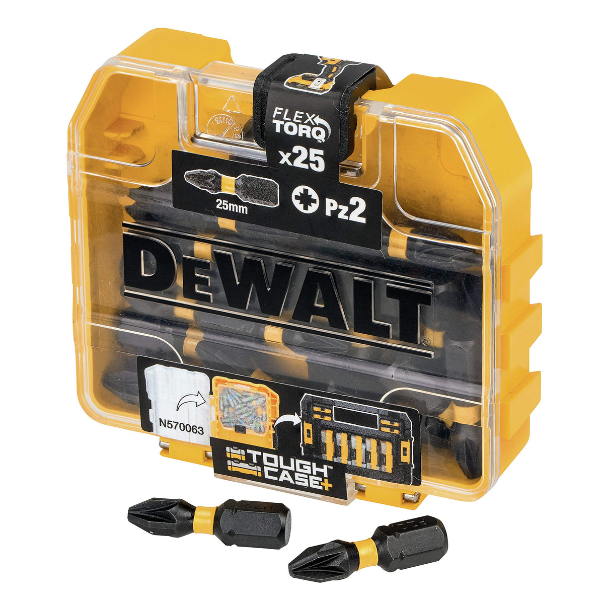Dewalt DT70556T-QZ DT70556T-QZ-Juego de PZ2 25mm, Yellow/Black