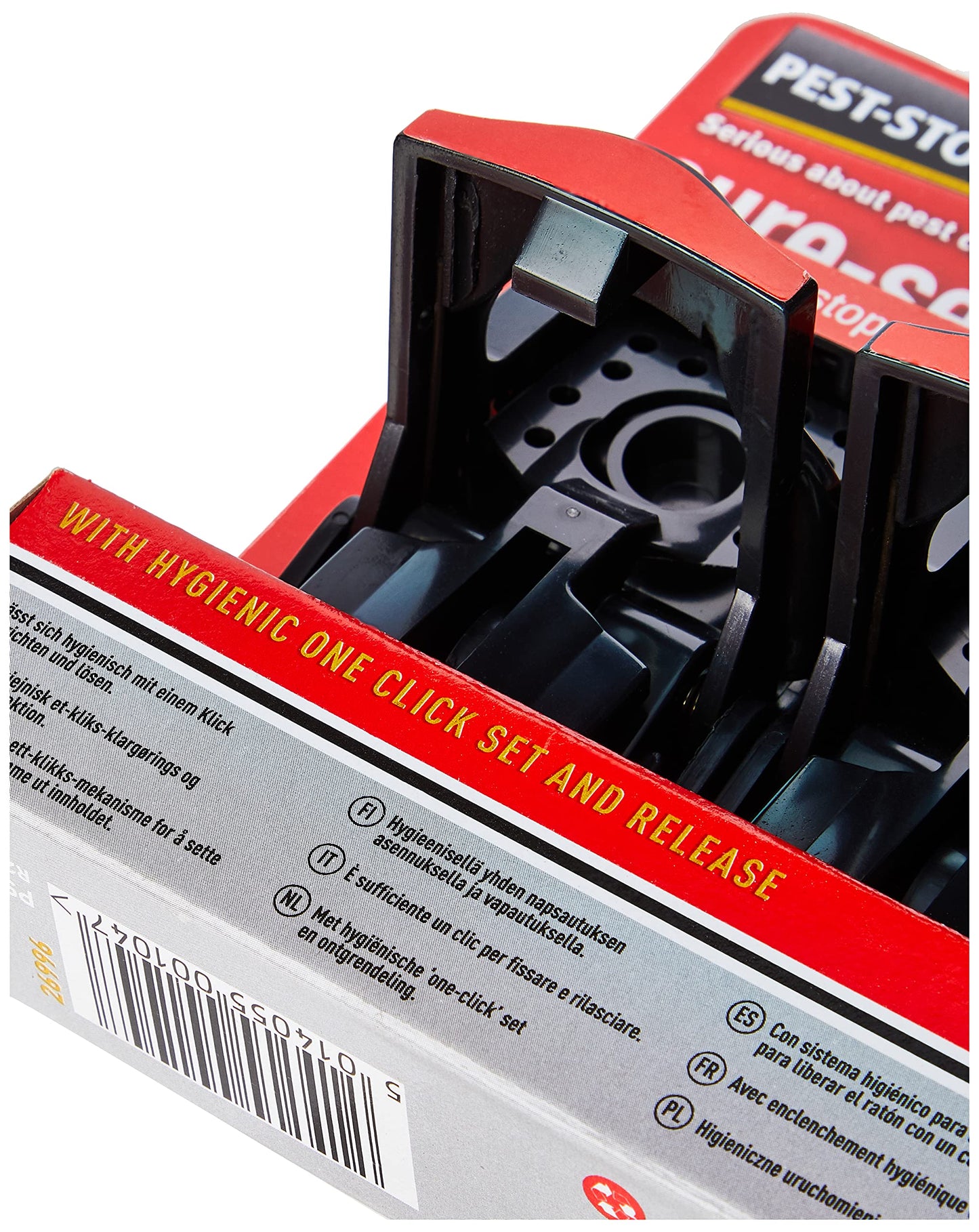 Pest-Stop PSSPT Sure-Set Plastic Mouse Trap, Black, 4.53 in*4.49 in*2.56 in
