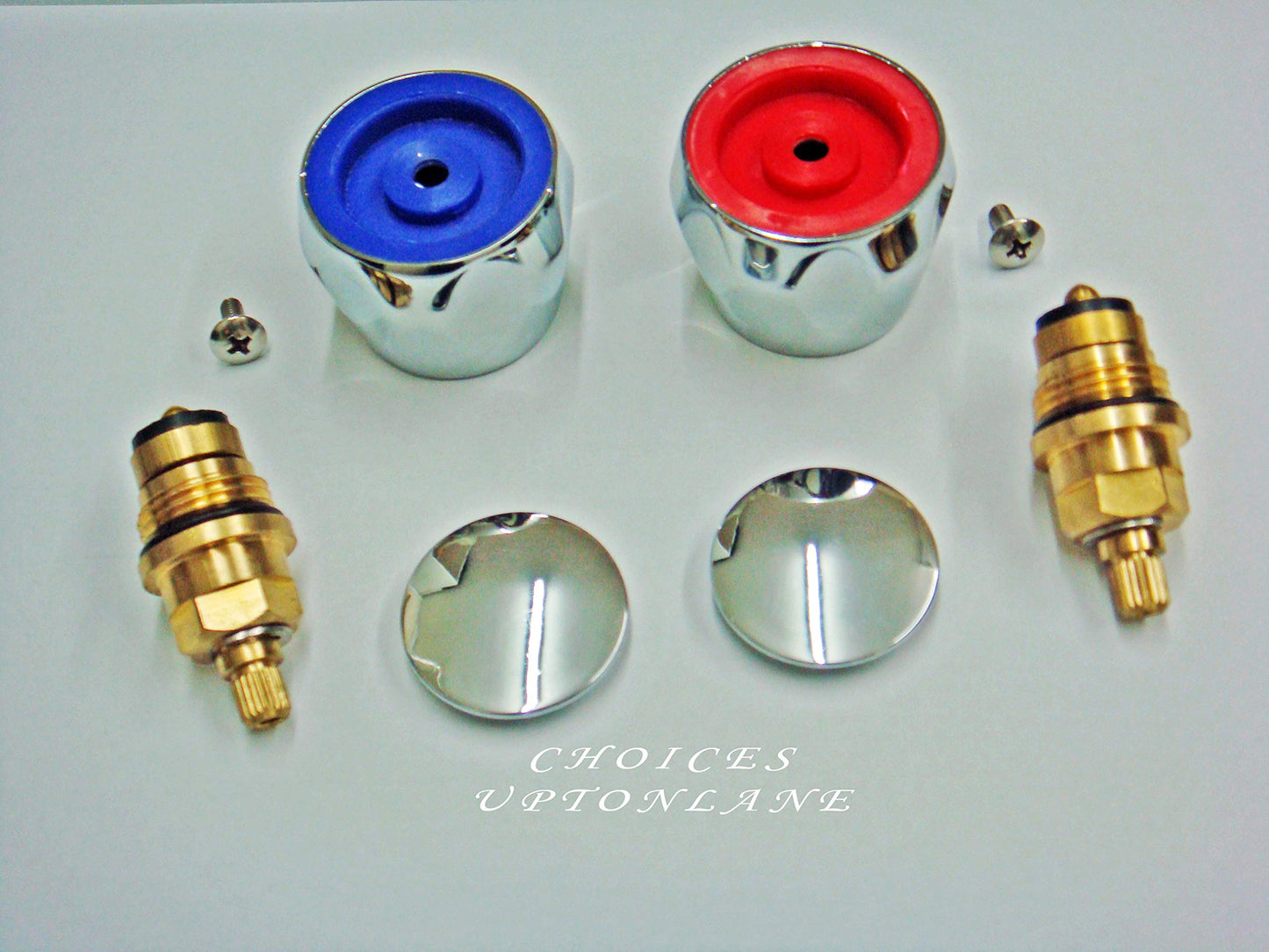 Replacement HOT & Cold TAP TOP Head Covers Chrome Plated 1/2" for Basin/Bath & Kitchen Sink TAPS