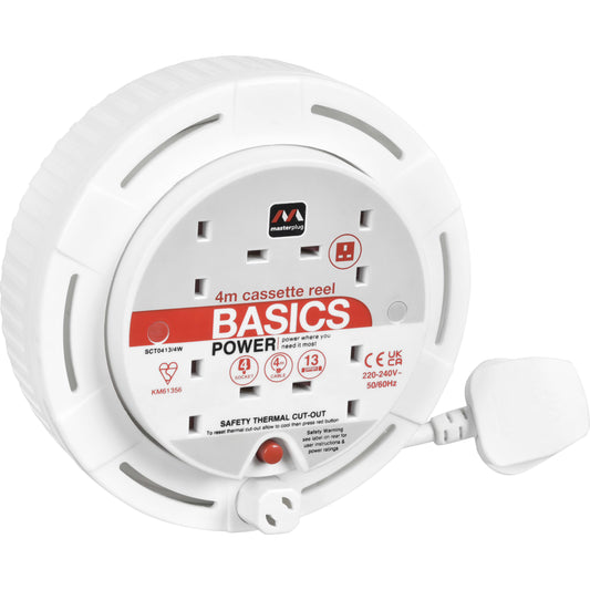 Masterplug Socket Cassette Reel Extension Lead