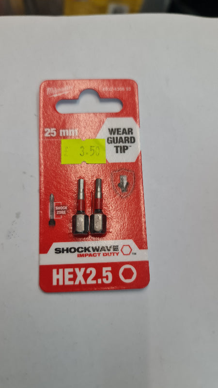 Milwaukee hex bit 2.5mm