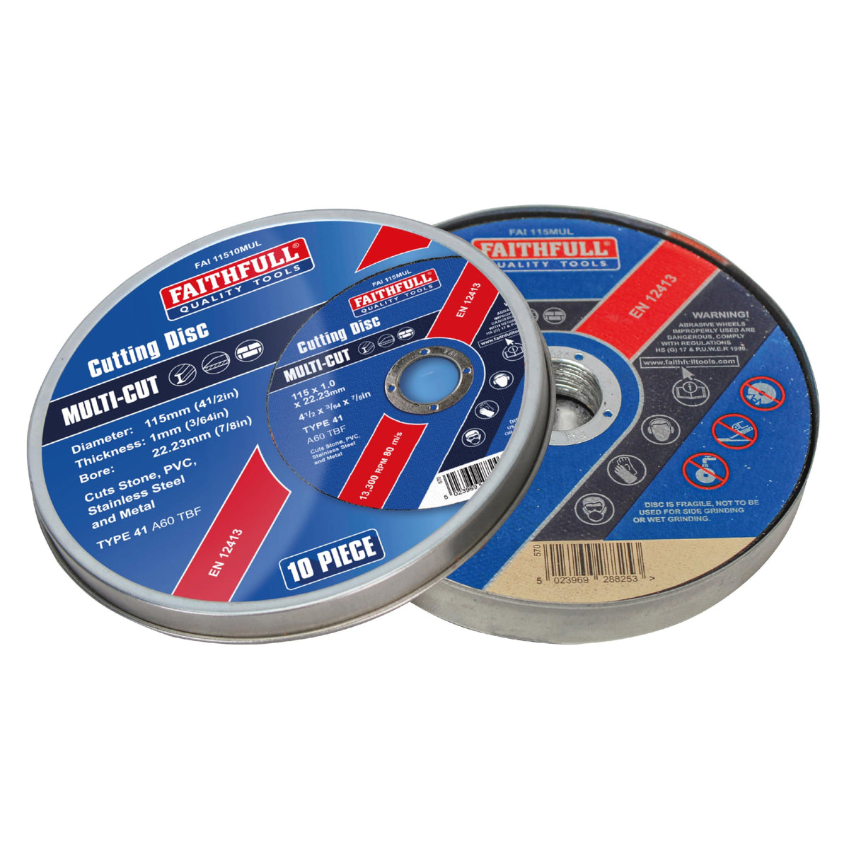 Faithfull Multi-Cut Thin Cut Off Wheel (Pack of 10)
