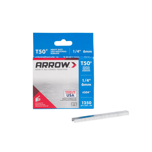Arrow T50 0.25 Daumen 6 mm Heftklammern, Boîte De 1250