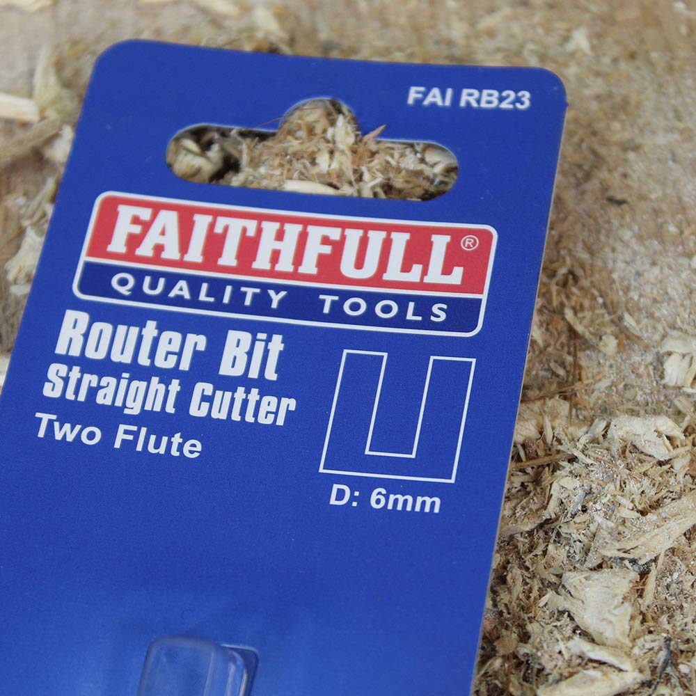 Faithfull FAIRB26 Oberfräsen-Bit, TC, zweischneidig, 1/4 Zoll, 12 mm, Rot/Silber