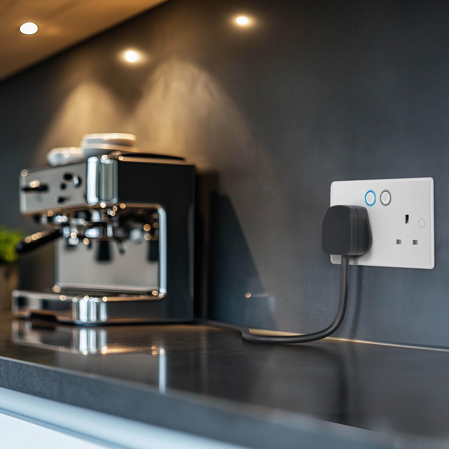 BG Electrical Double Switched Power Wall Plug Socket with Smart Home Control, Touch, Voice or App Control, Timer Function, Security Options, Round Edge, Nexus 800 Series, White Moulded, 13A, 822/HC