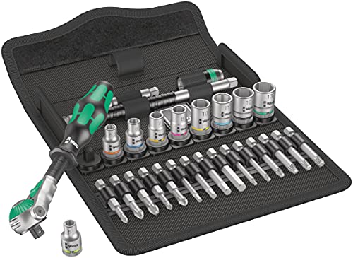 Wera 8100 SA 6 Zyklop Speed 1/4" Multi-function Ratchet & Socket Set, Metric, 28pc, 05004016001