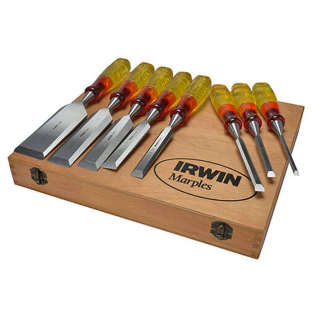 XMS Irwin XMS18S373S8 Marples Limited Edition Splitproof Chisel Set 8 Piece, Wood
