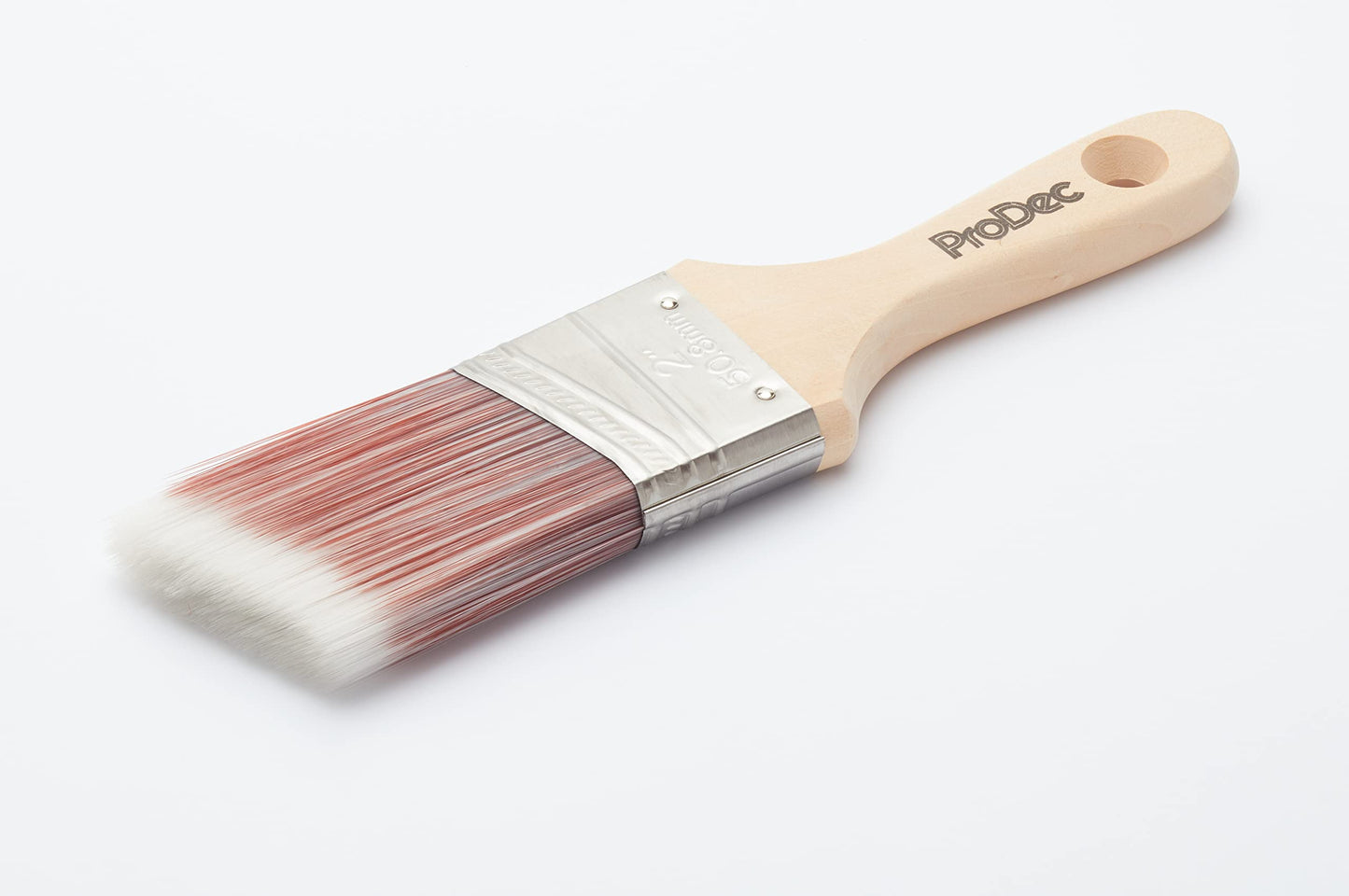 ProDec 2 inch Premier Trade Professional Synthetic Short Handle Cutting In Paint Brush for Sharp Edge Lines Painting with Emulsion, Gloss and Satin Paints on Walls, Ceilings, Wood and Metal, 2" 50mm