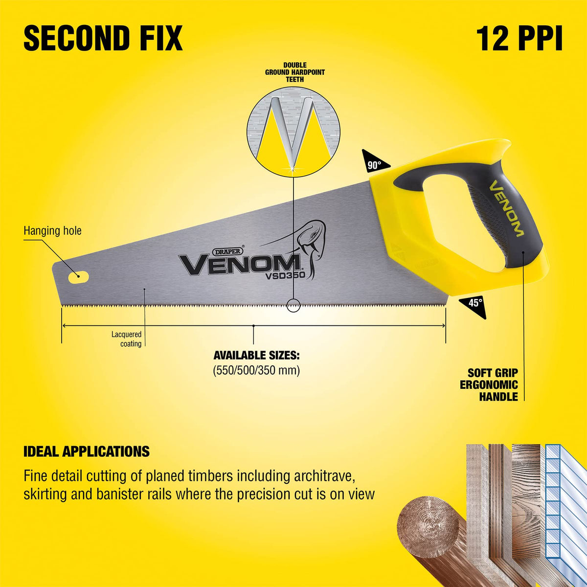 Draper Venom Second Fix Double Ground Handsaw
