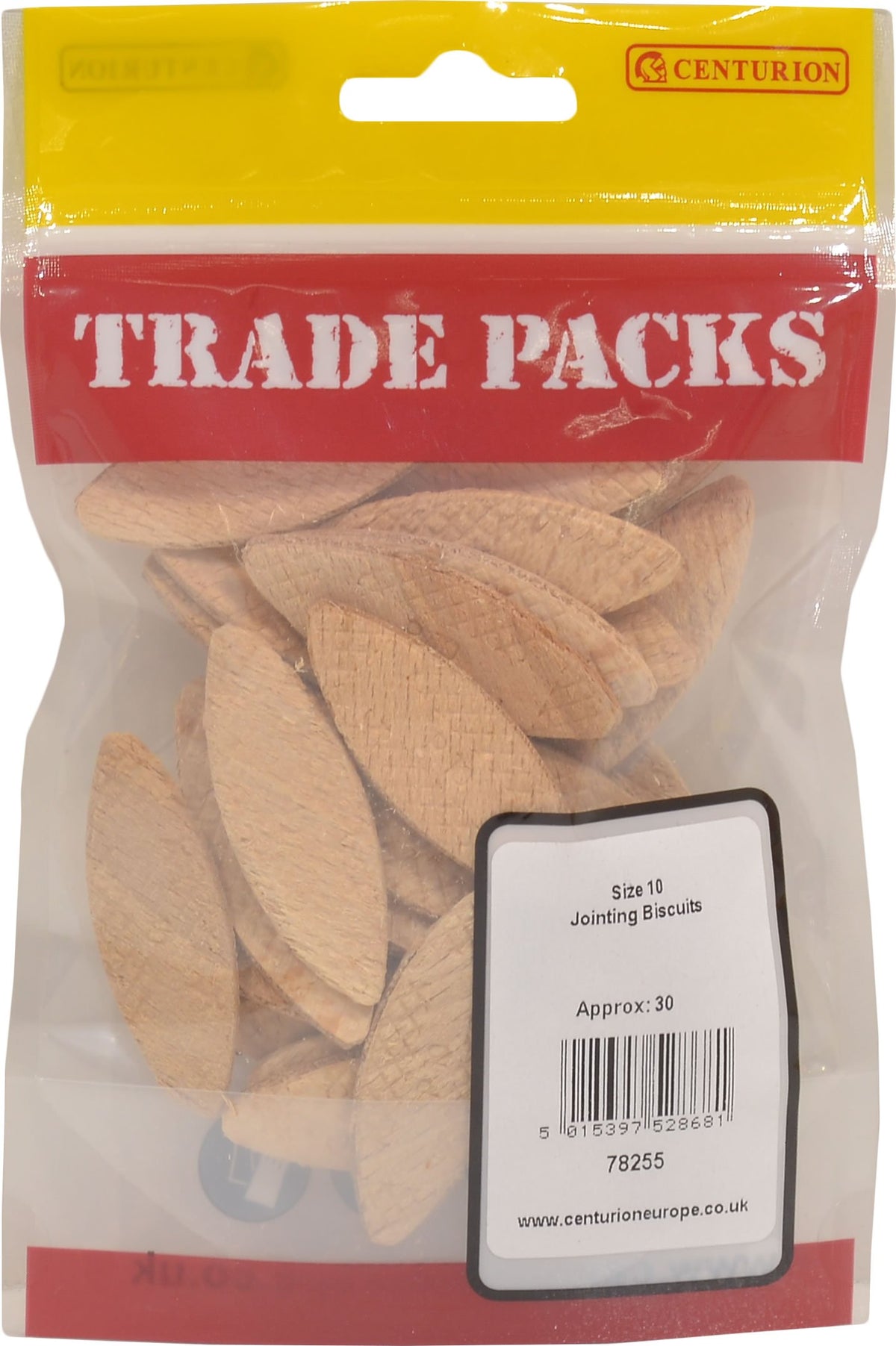 UK Trade packed pre packed hardware 78255 Carcass Wood Biscuit Joints, 15mm, Natural Pack of 30, Various