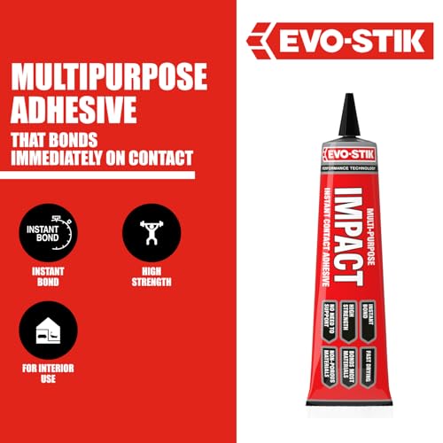 EVO-STIK Impact Adhesive, Multipurpose, High-Strength Adhesive, Bonds Instantly on Contact, Fast Drying, 250ml Tin
