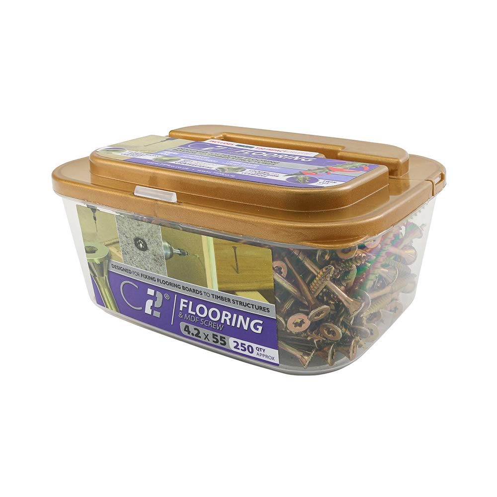TIMCO C2 Multi-Purpose Advanced Screws Woodscrews - 4.2 x 55 - Gold - Tub of 250