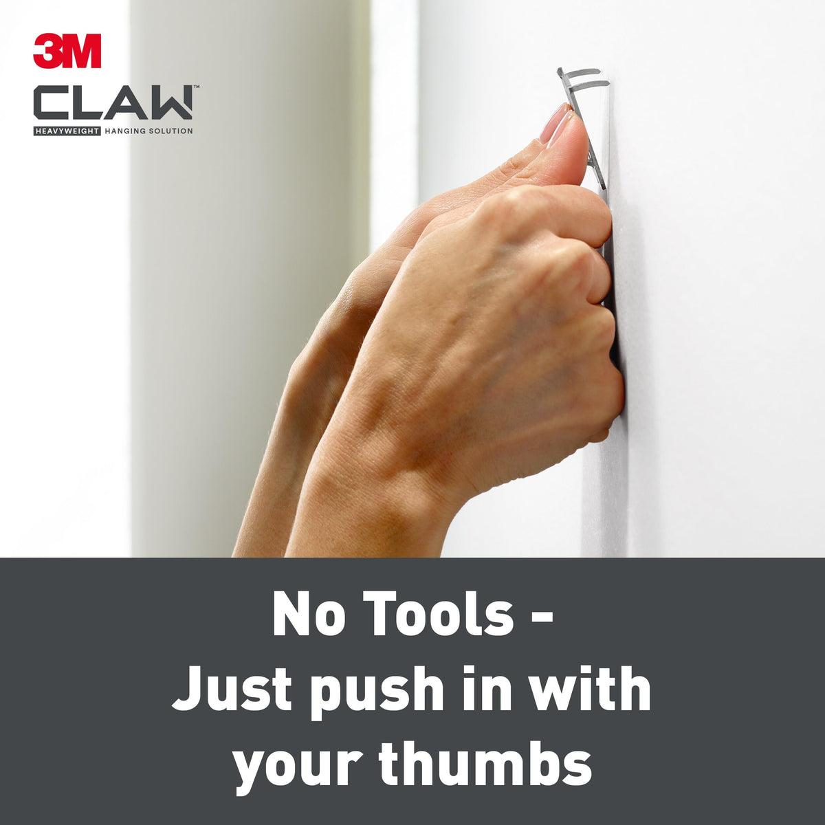 3M CLAW Picture Hooks for Hanging Paintings on Plaster Walls, 2 Hooks - Maximum Weight Tested up to 7 kg - Ideal for Attaching Heavy Objects, Mirrors, Home Decor, No Tools
