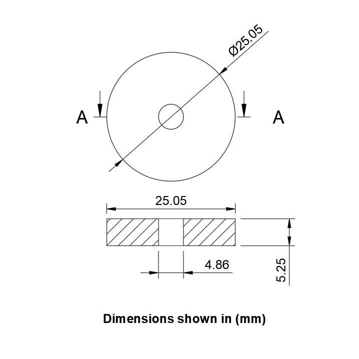 Flat Tap Washer 3/4" BSP Replacement Tap Washer 25mm Diameter (Pack of 5)