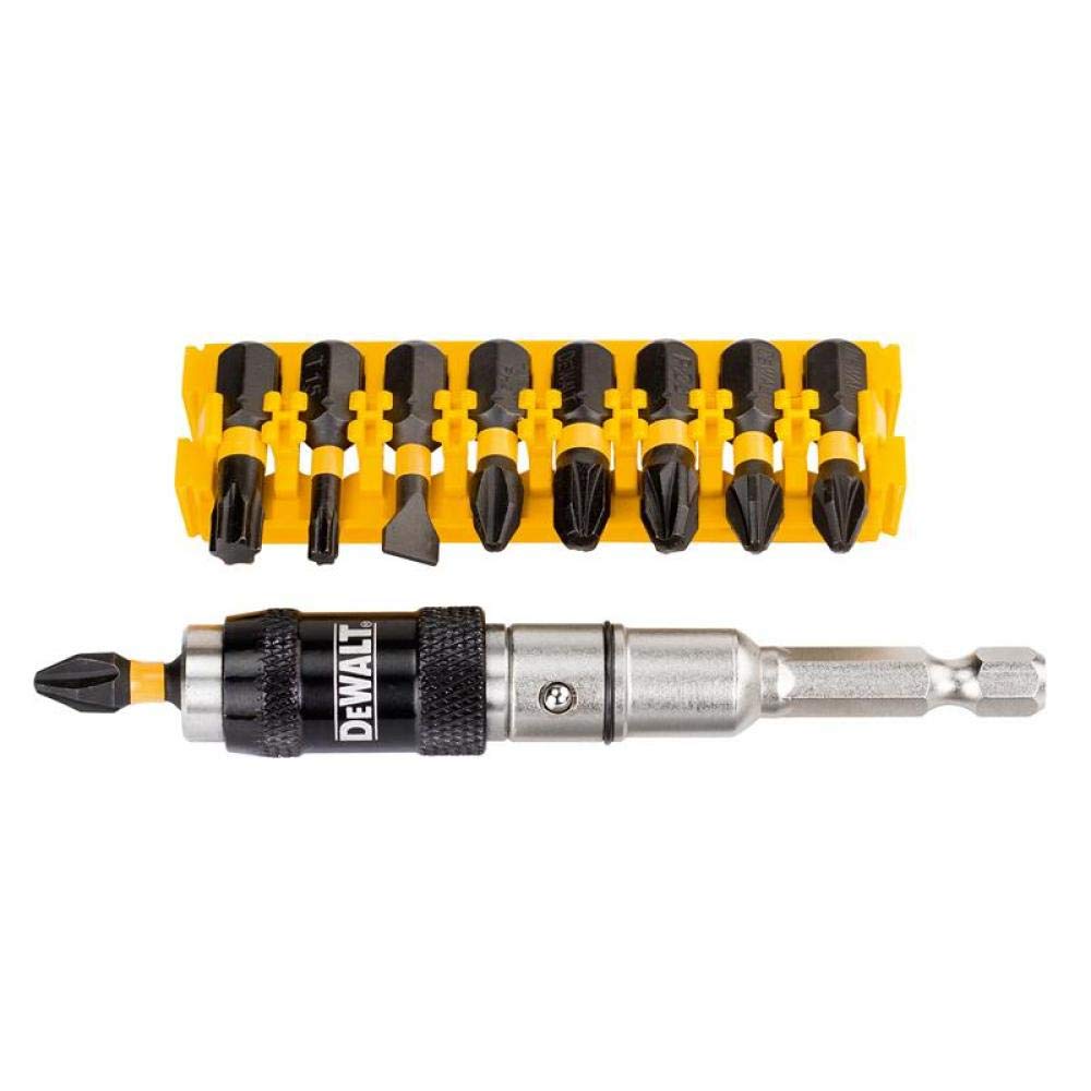 DeWalt dt70518t-qz Set 10-teilig für Schrauben: beweglicher mit Bithalter Bits PZ3 Impact Torsion PH2 25 mm T15: PL6 x1, x1, T30 x1, x2, X2, PZ2 X2, Pivot-Bithalter.
