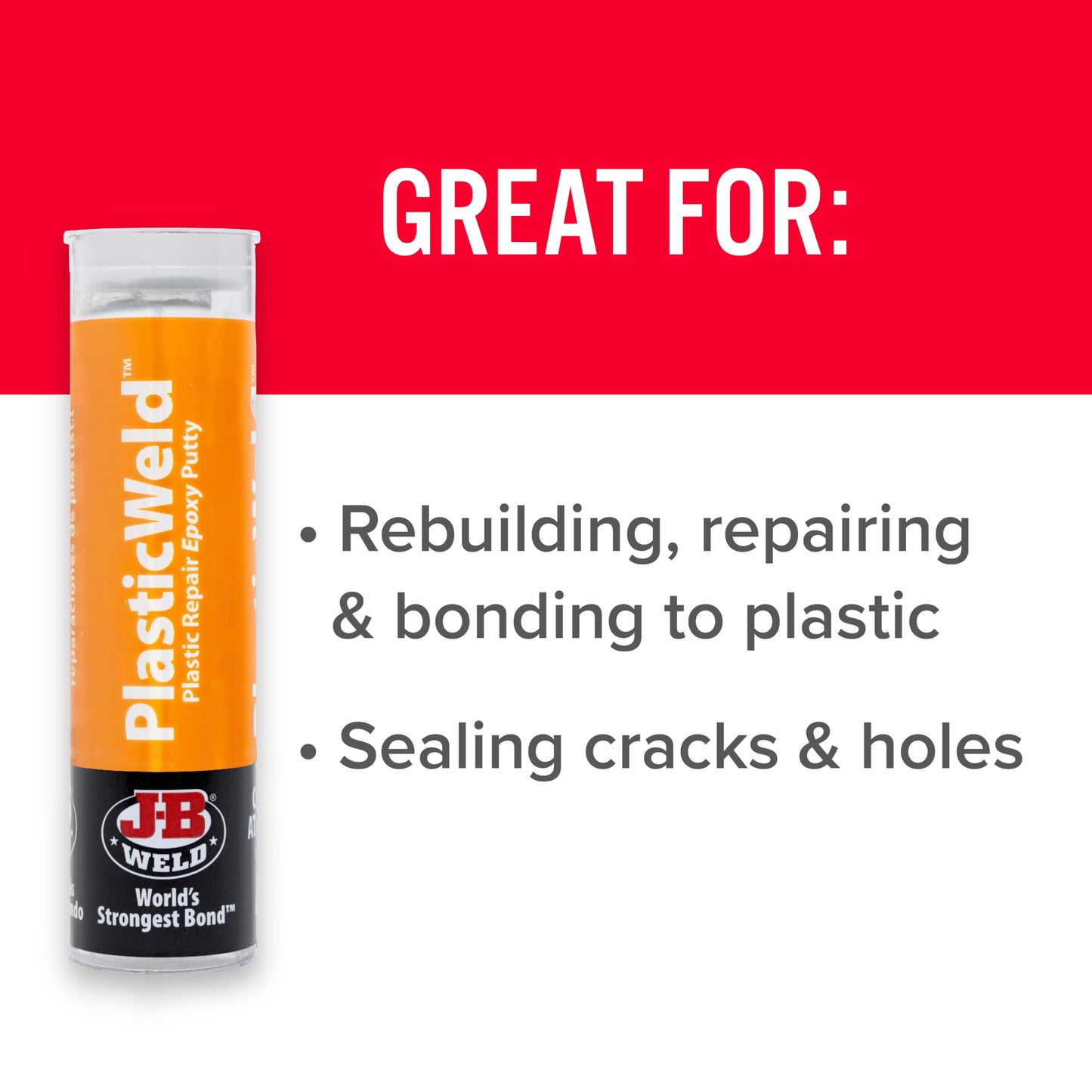 JB WELD 8237UK JB8237 Plastic Weld Fast-Setting Off White Multi Purpose Reinforced Epoxy Putty, 57 G