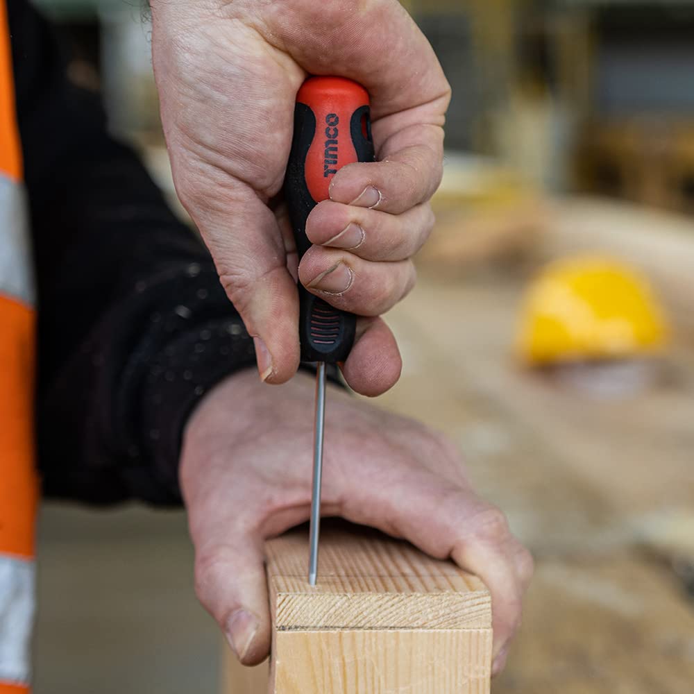 TIMCO Brawdawl - 75mm - Ease The Insertion of a Nail or Screw - Ergonomic Soft Grip Handle - High Grade and Manufactured from CRV