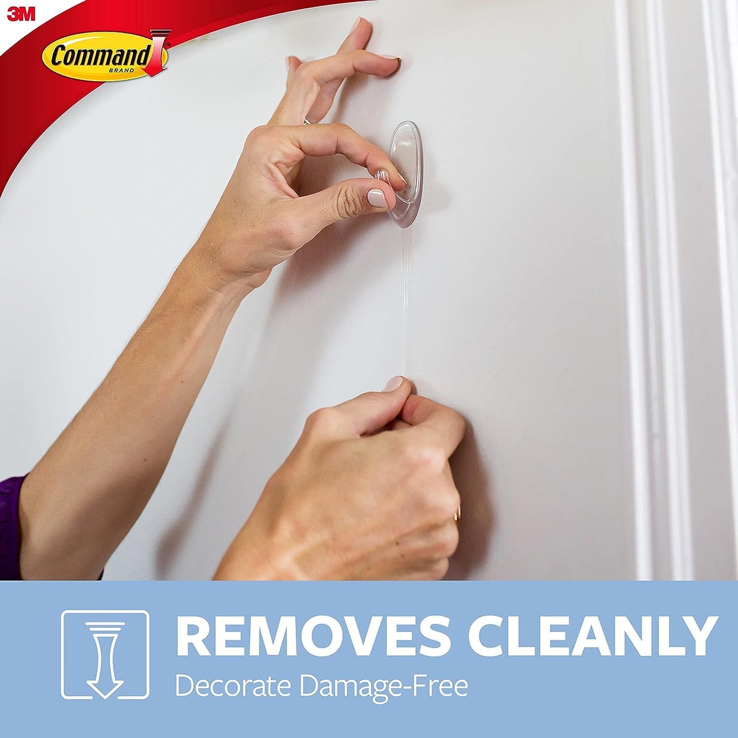 Command Clear Medium Hooks with Clear Strips