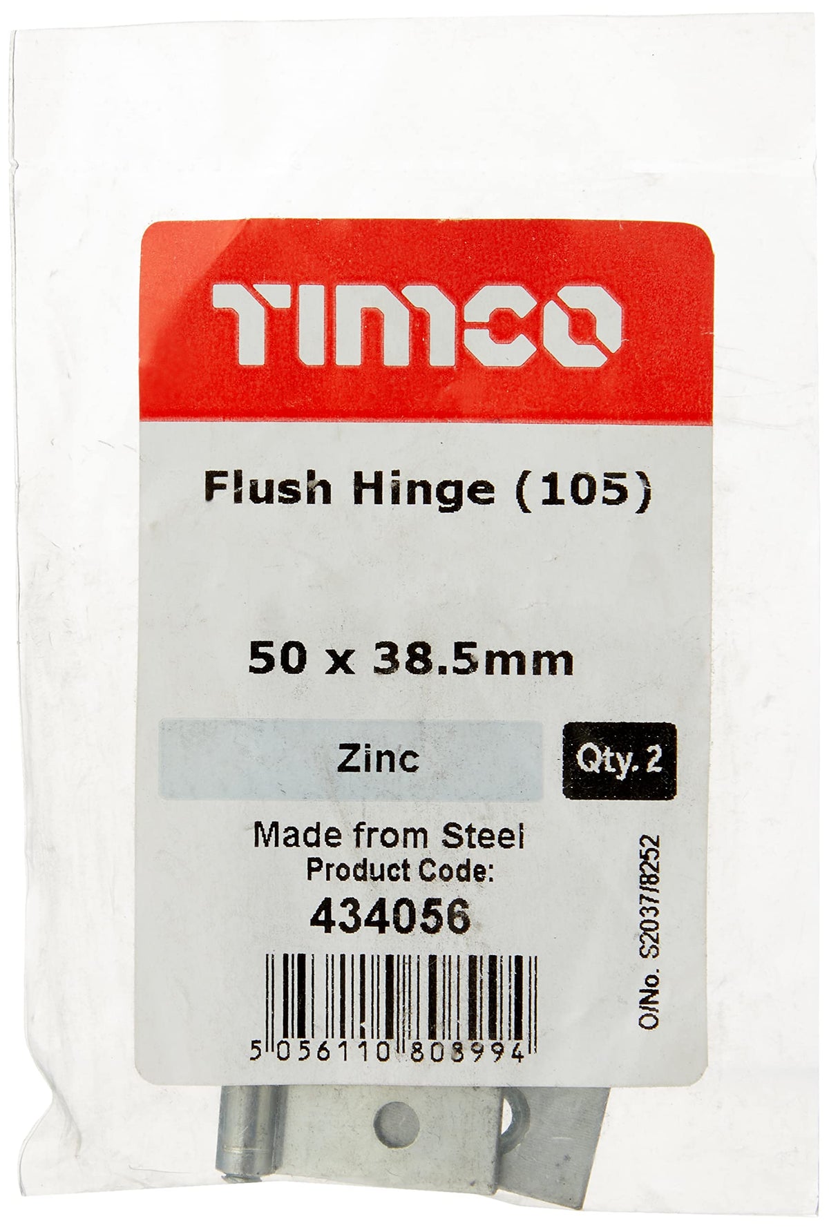 TIMCO Flush Hinges (105) Steel Silver - 50 x 38.5