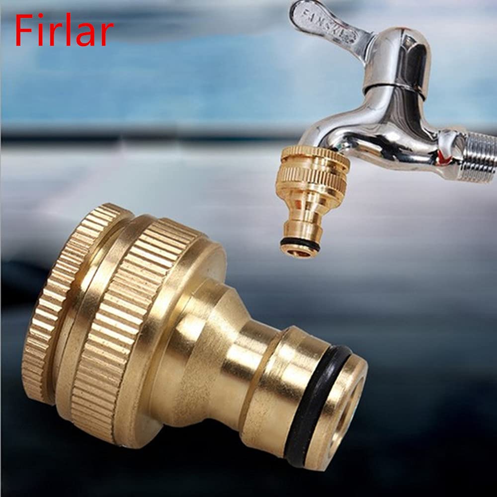 Solid Brass Threaded Hose Water Pipe Connector Tap Faucet Adapter for Garden