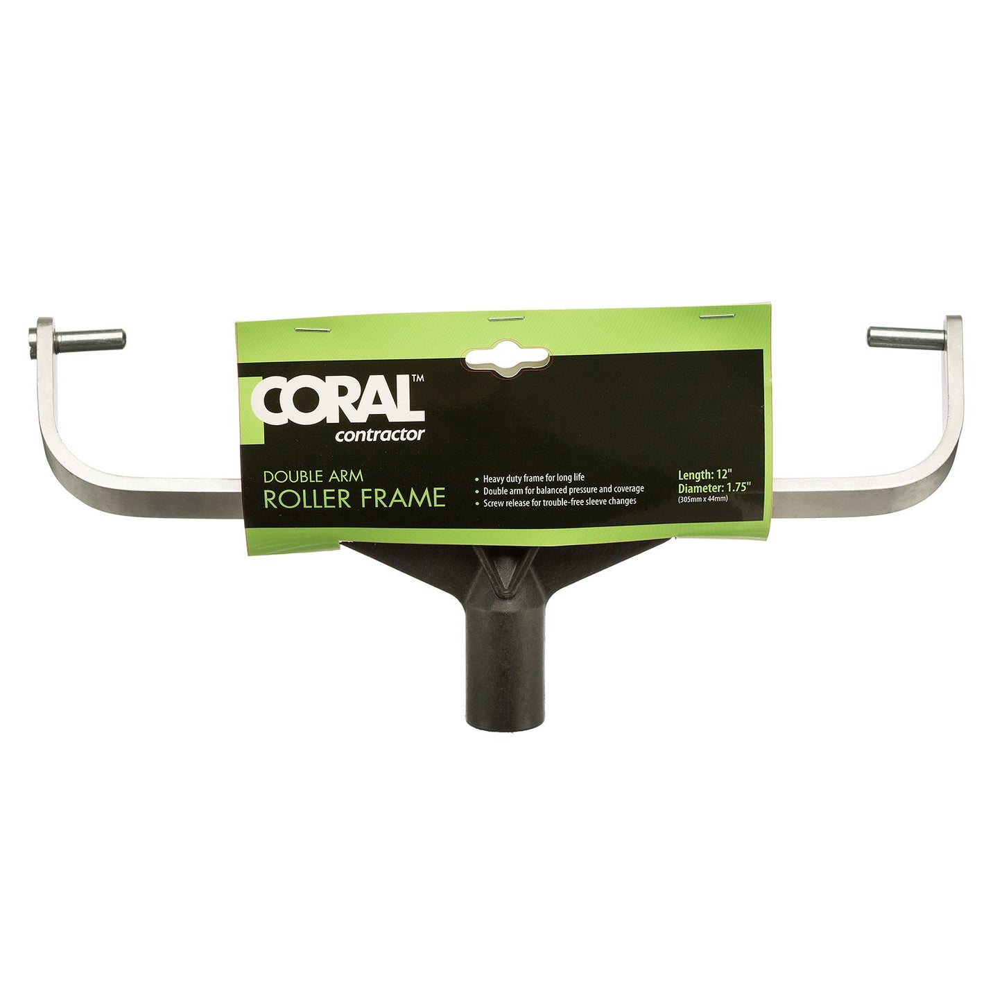 Coral 42701 Endurance Paint Roller Frame with a Fixed Double Arm Design for Extension Poles 12 inch