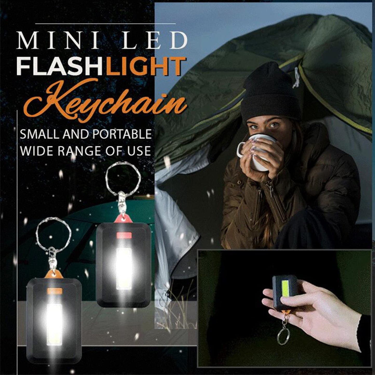 PanStro Portable Mini COB LED Keychain Flashlight Outdoor Camping Climbing Light Lamp Bag Pendant LED Keyrings Key Rings Torch Flashlight For Kids Women Girls (Red)