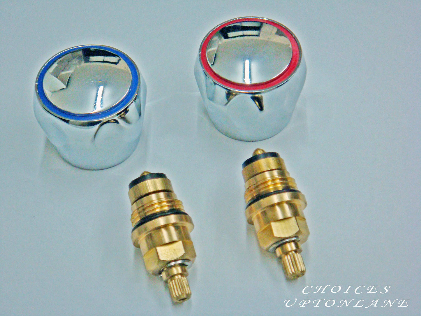 Replacement HOT & Cold TAP TOP Head Covers Chrome Plated 1/2" for Basin/Bath & Kitchen Sink TAPS