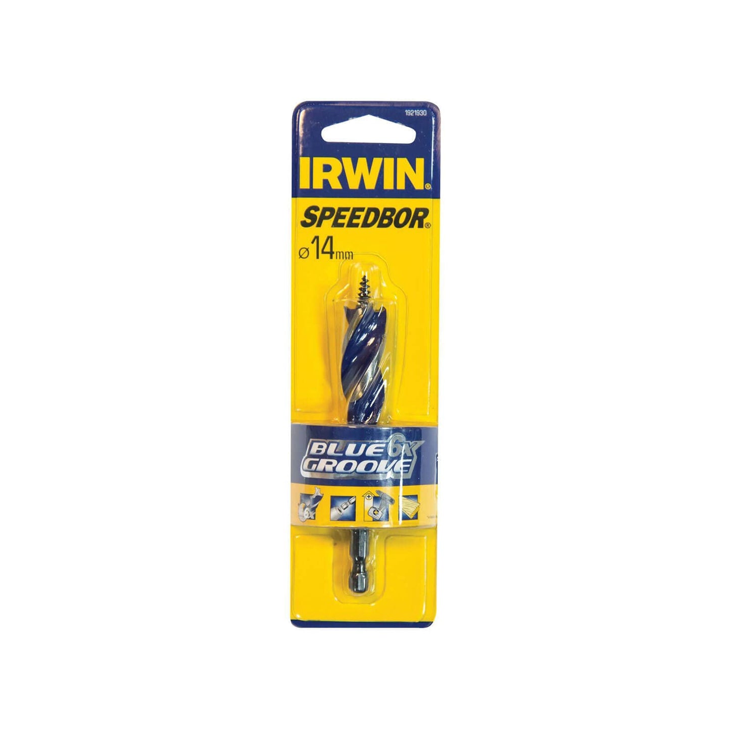 Irwin 1921930 14 mm x 4-Inch 6X Blue Groove Stubby Wood Bit - Parent