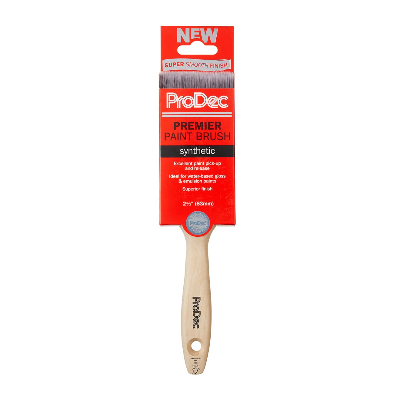 ProDec Premier Trade Professional Synthetic Paint Brush for a Smooth Finish Painting with Emulsion, Gloss and Satin Paints on Walls, Ceilings, Wood and Metal