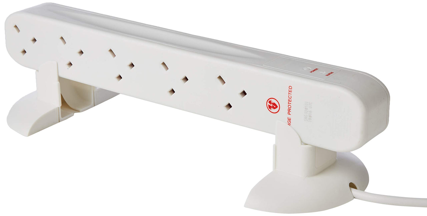 Masterplug Srgtow10110 10-Gang Power Tower Surge Protected Socket with 1 m Extension Lead in White