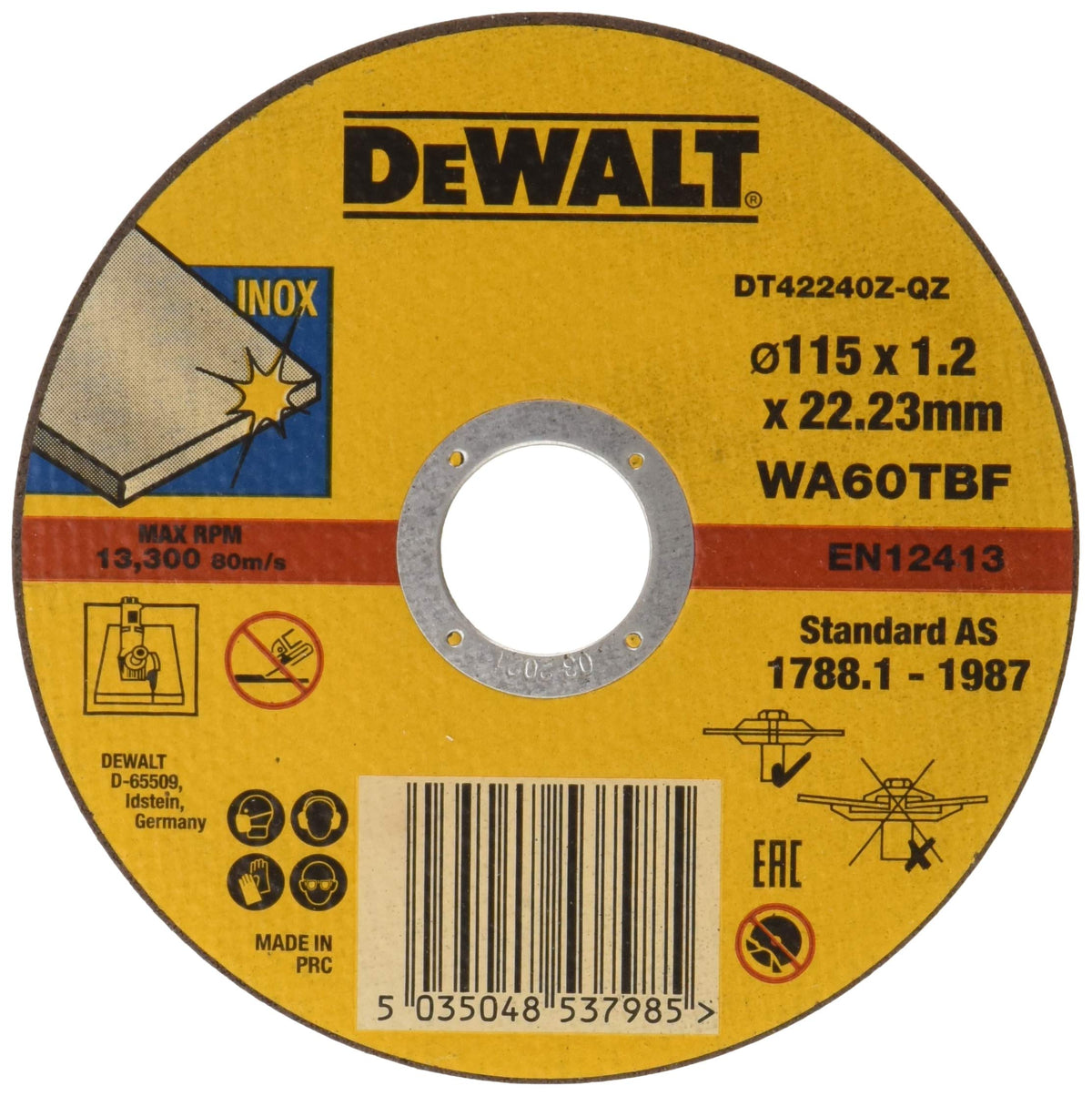 Dewalt DT42240 SS/Inox Cutting, T1 (S), 115 mm x 1 mm x 22.2 mm