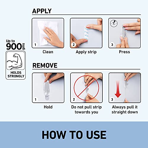 Command Clear Medium Hooks with Clear Strips