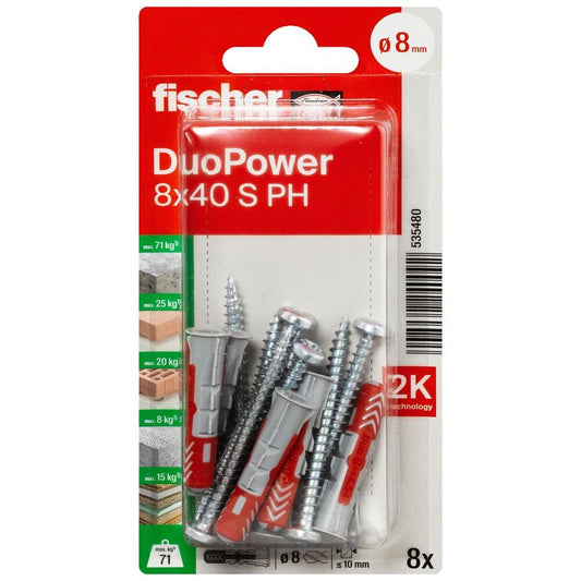 Fischer 535480 Blister Duopower, 8X40, Multicolor