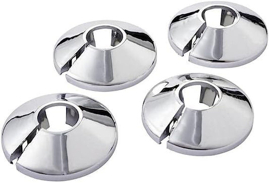 Handy fix Chrome 15mm Radiator Pipe Collars Cover Chrome -Pack of 4