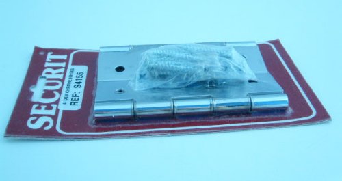 1 pair of 100mm (4") DSW bright chrome door butt hinges