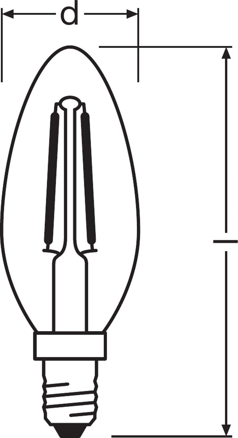 OSRAM LED Lamps, Classic Mini-Candle DIM, 5 W, Other