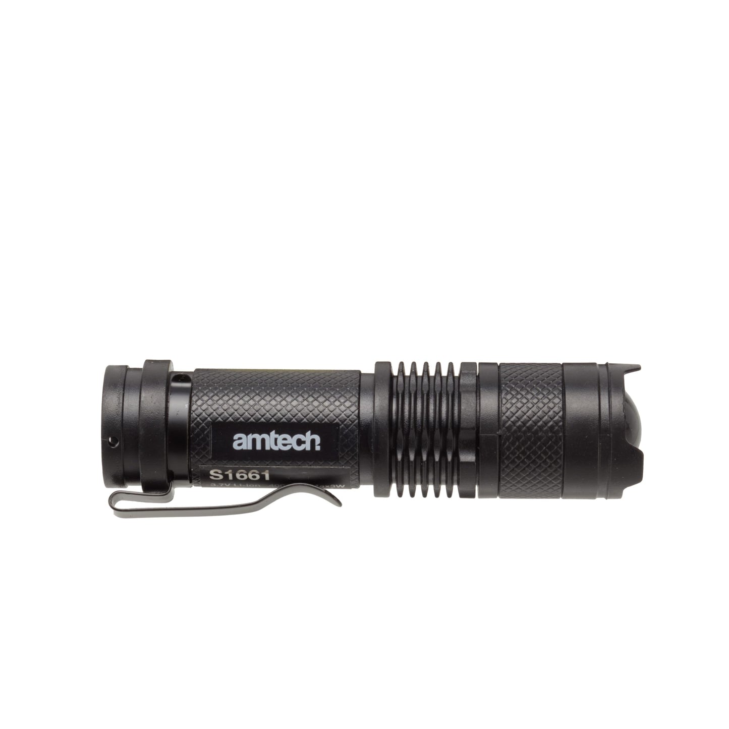 Amtech - Mini Torch Set for Camping, Hiking, Car Repairs, Everyday Use, and More, Adjustable Brightness with 3 Lighting Modes, Rechargeable, Portable with Metal Clip