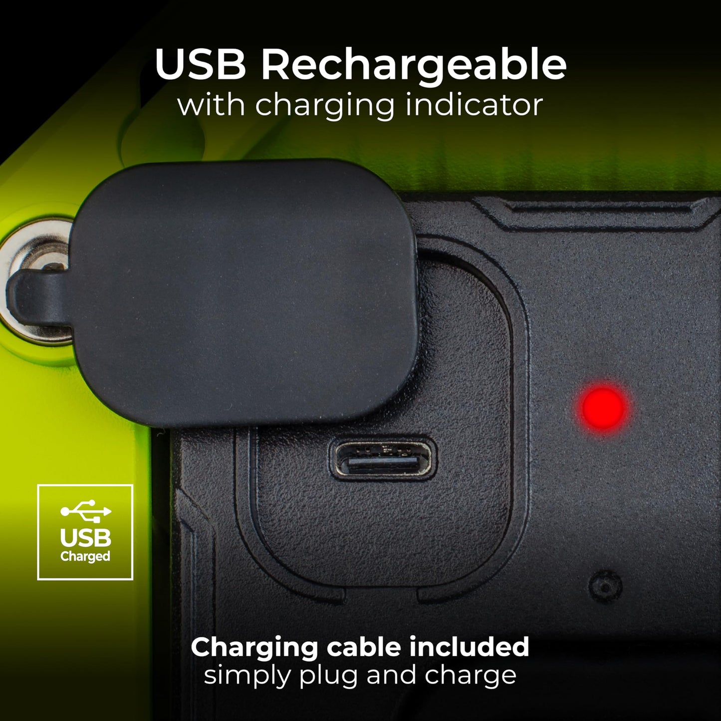 Luceco LED Compact Magnetic Work Light with USB Outlets, 2 Light Modes, Carry Handle and Hook, Inspection Light, Weatherproof, IP54, IK07, 7.5W, 750lm, 6500K, LWR7G65