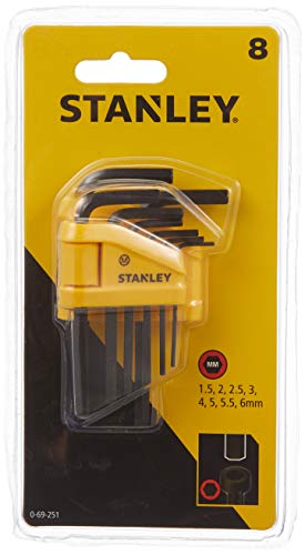 Stanley Sechskantstiftschlüssel-Set, 10-teilig, je 1x 1.5/2/2.5/3/4/5/5.5/6/8/10mm Stiftschlüssel