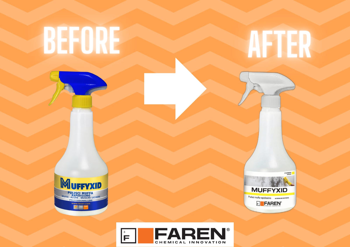 Faren MUFFYXID Mould Removal, Mould Removal, Fast Acting Mould Cleaner, Sanitizing, Quickly Eliminates Mold, Fungus, Moss and Algae, Delays Reappearance 500 ml