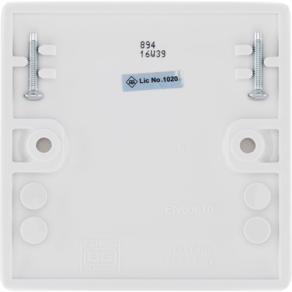 BG Electrical Single Blank Plate, Unused Electrical Connection Cover, Round Edge, Nexus 800 Series, White Moulded, 894