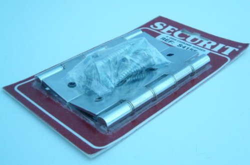 1 pair of 100mm (4") DSW bright chrome door butt hinges