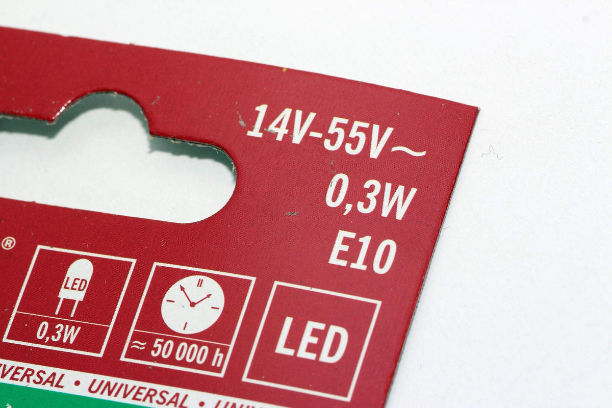 TheOneStopSatShop 9 Pack of Konstsmide LED 14-55V, 0.3W, E10, MES Spare Welcome Candle Bridge Bulb