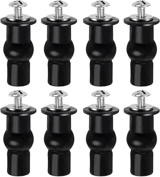 Handyfix 8Pcs Toilet Seat Fittings,Toilet Seat Fixings,Heavy Duty Toilet Seat Fastener Bolt Kit,Expanding Rubber Top Nuts Screw Fixings,Suitable for Most UK Standard Size Toilet Covers.