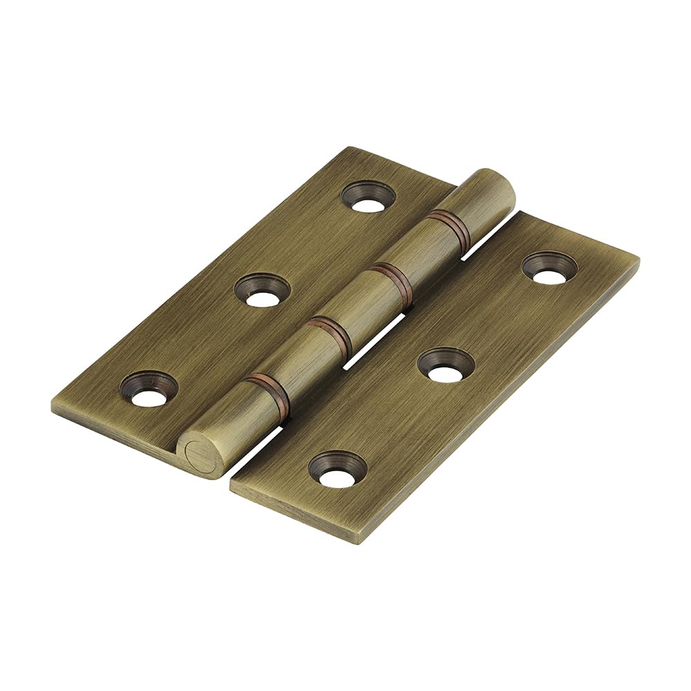 Timco - Double Phosphor Bronze Washered Hinges - Solid Brass - Antique Brass (Size 76 x 50-2 Pieces)